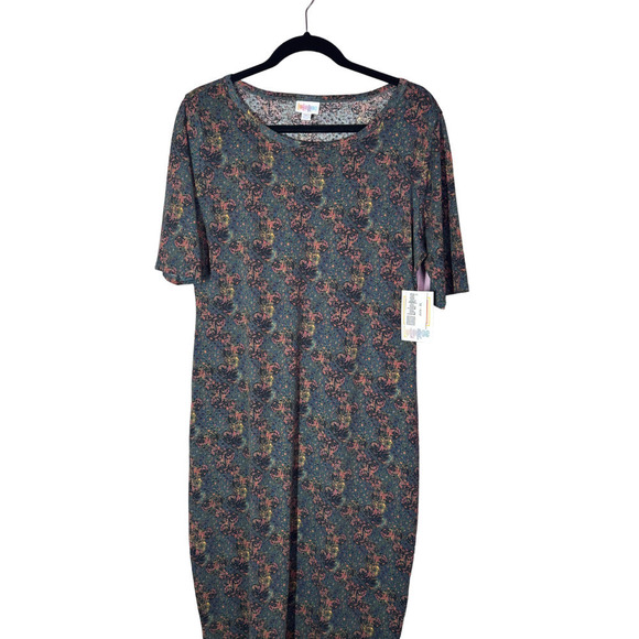 Lot of 2 LuLaRoe Julia Dress Retired Style Floral and Geo Print Size XL (16-18) - Picture 6 of 8